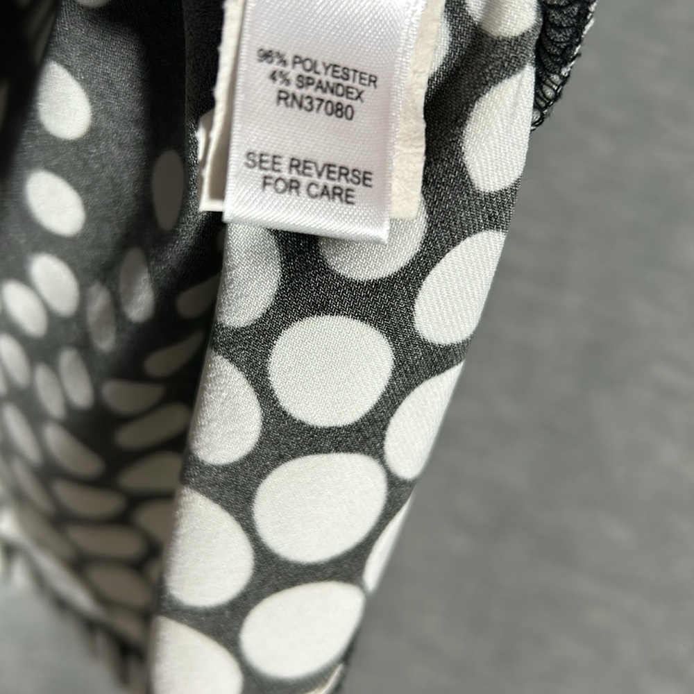 CATO Jersey Knit Polka Dot Extra Long Line Sleeveless Top with Cowl Style Front - Picture 12 of 13